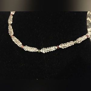 Vintage Avon crystal beaded necklace with jasper & quartz accent beads